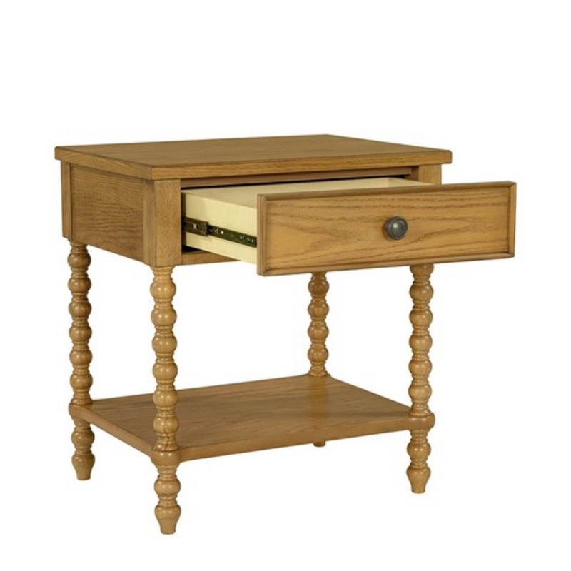 Traditional Nightstand With 2 Drawers – Natural