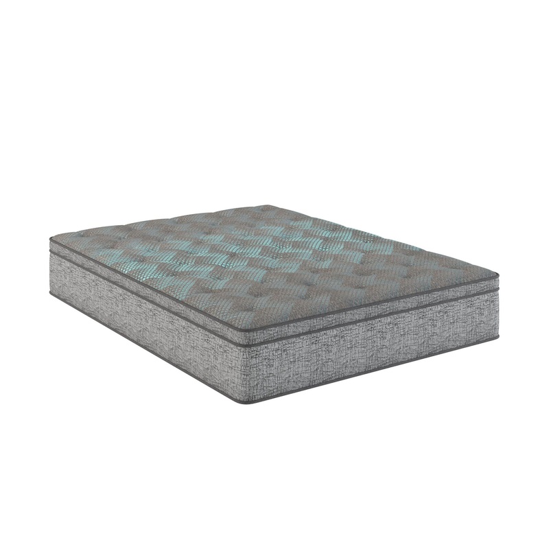 Comfort Care – 14 Twin Size Euro Top Hybrid Mattress, Plush Comfort – Gray / Blue