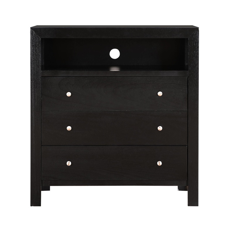 Elegant Transitional Media Chest – Black