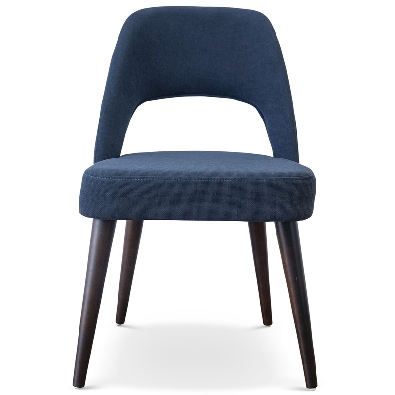 Juliana – Mid-Century Modern Dining Chair (Set of 2) – Black / Navy Blue