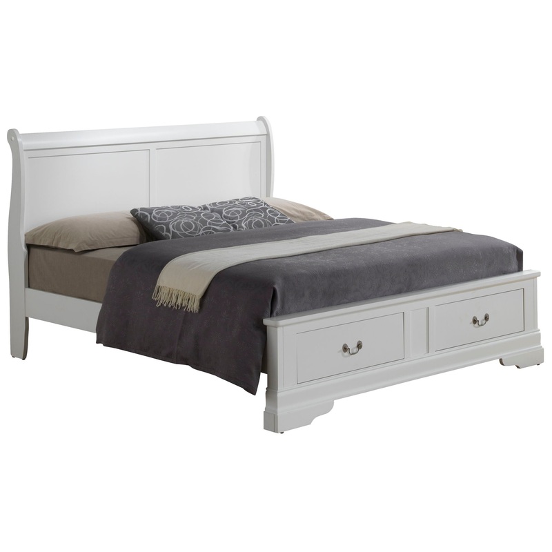 Louis Phillipe – Queen Elegant Storage Bed – White