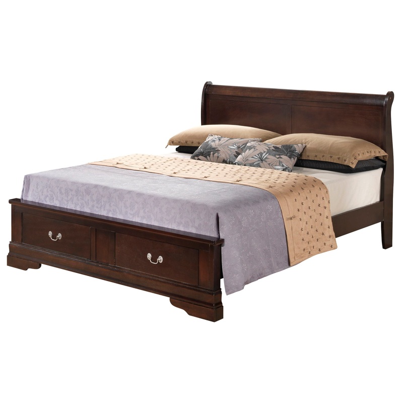 Louis Phillipe – Queen Panel Storage Bed – Cappuccino