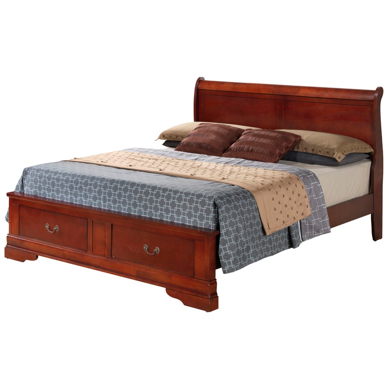 Louis Phillipe – Queen Storage Bed – Cherry