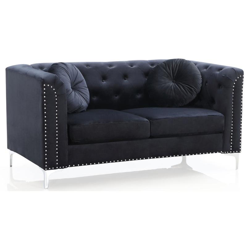 Loveseat Sleek Contemporary – Black