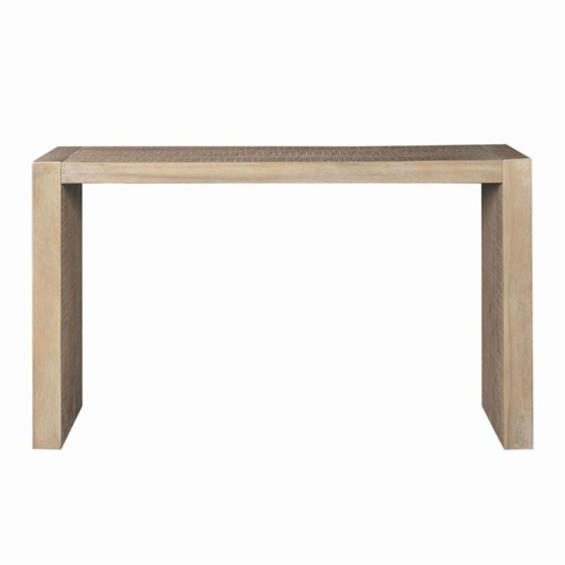 Modern Console Table With Solid Wood Construction – Reclaimed Wheat