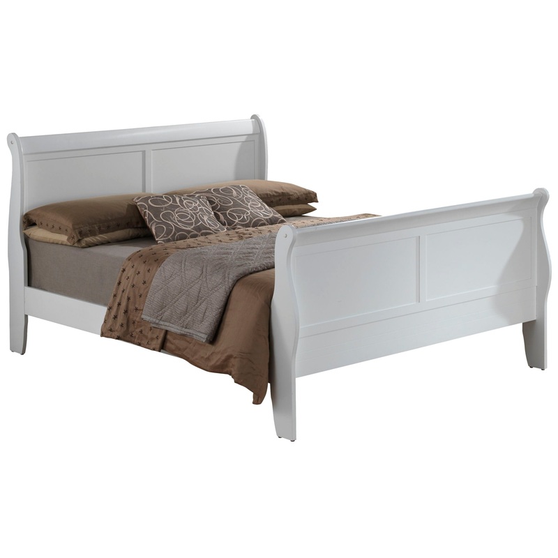 Queen Bed Panel Sleigh – White
