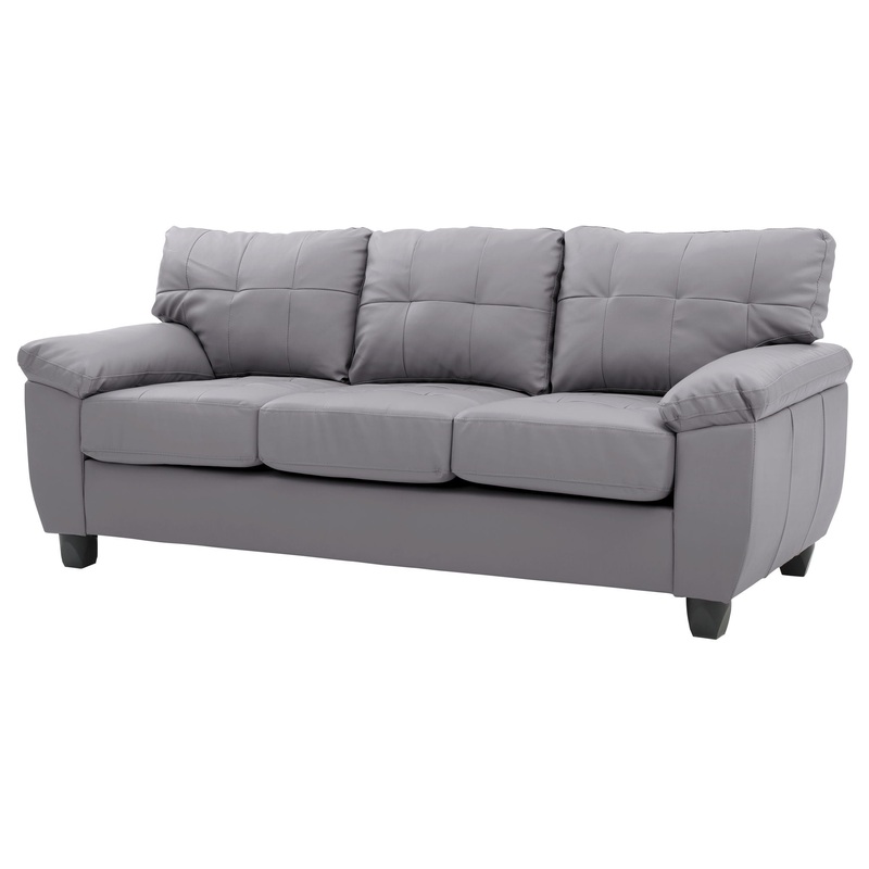 Sophisticated Sofa With Padded Arms – Gray