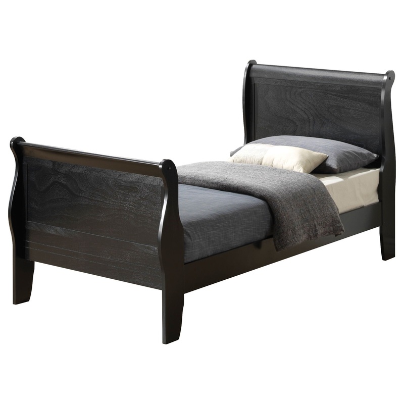 Twin Bed Panel Sleigh – Black