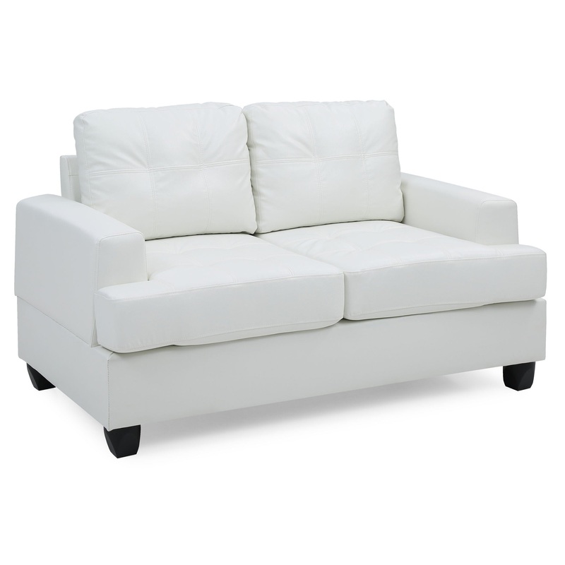 Charming Transitional Loveseat – White