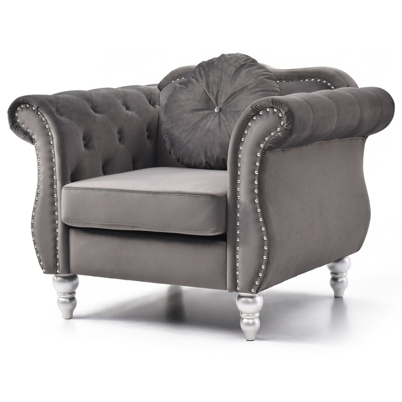 Chic Transitional Chair – Dark Gray