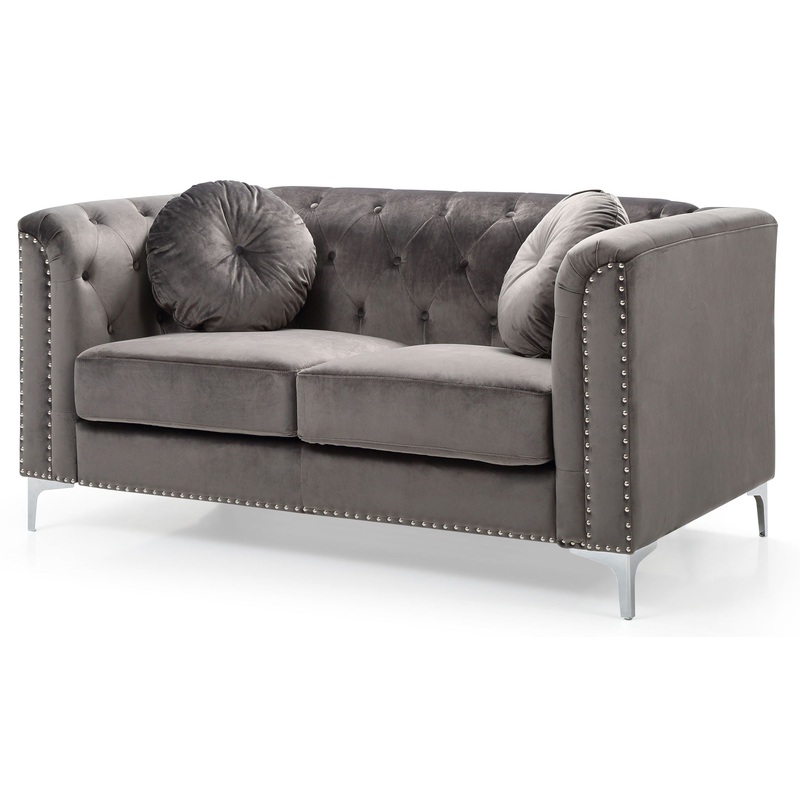 Contemporary Loveseat – Dark Gray