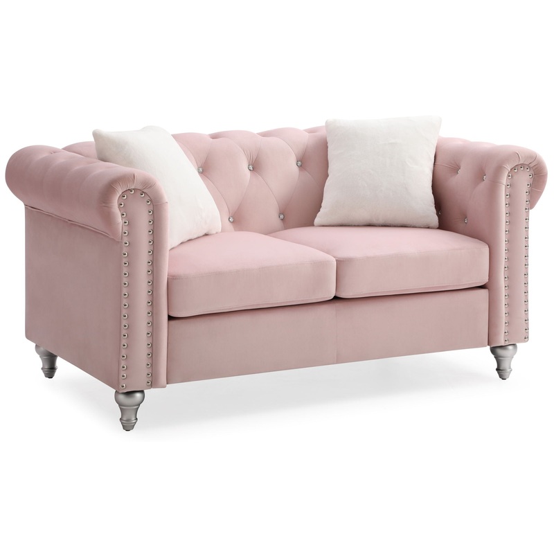 Cozy Contemporary Loveseat – Pink