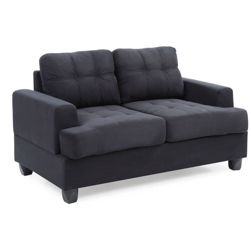 Cozy Transitional Loveseat For Two – Black