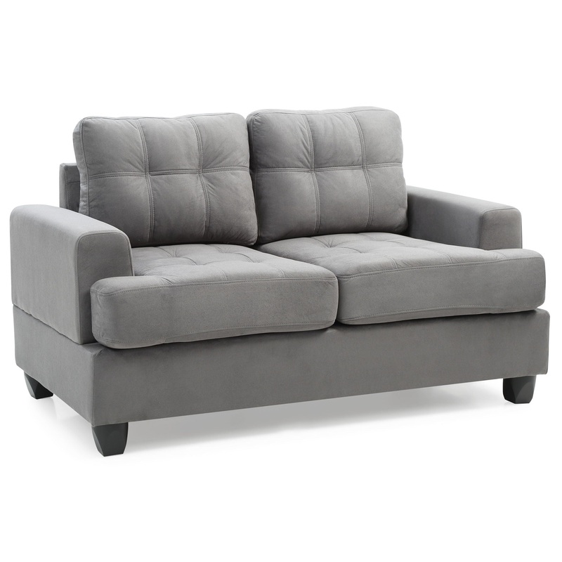 Cozy Transitional Loveseat – Gray