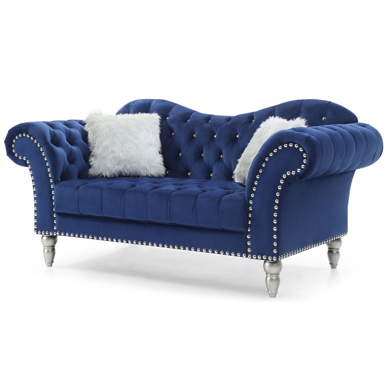 Elegant Traditional Loveseat For Two – Blue