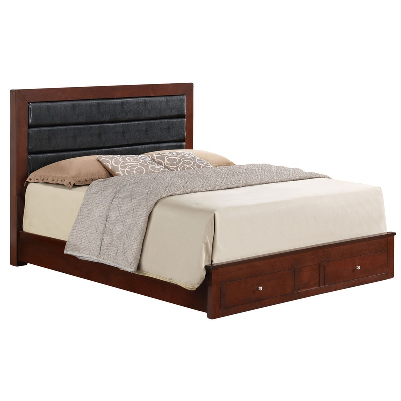 King Elegant Storage Bed – Cherry