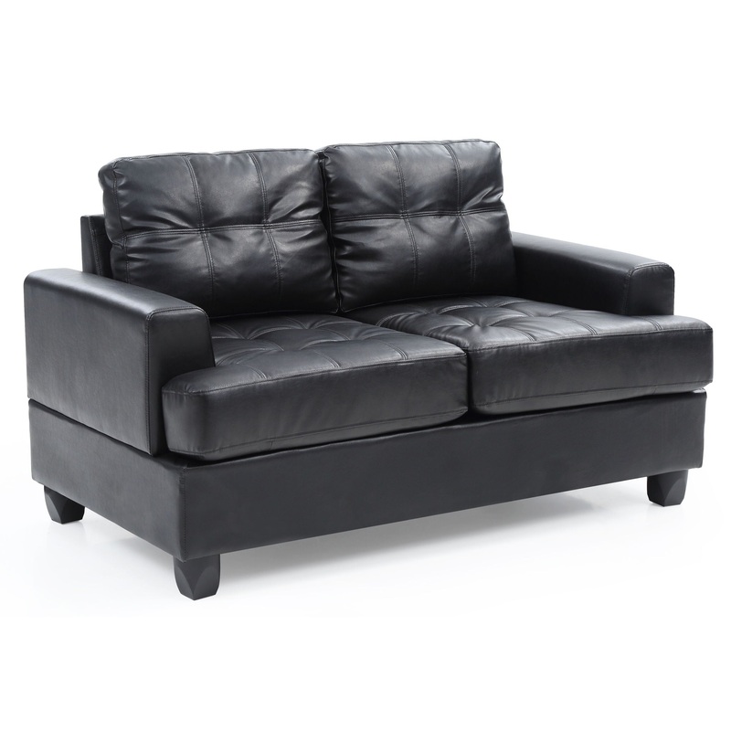 Stylish Transitional Loveseat For Two – Black