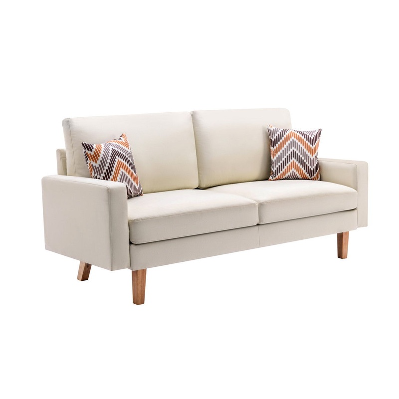 Bahamas – Sofa With 2 Throw Pillows – Beige