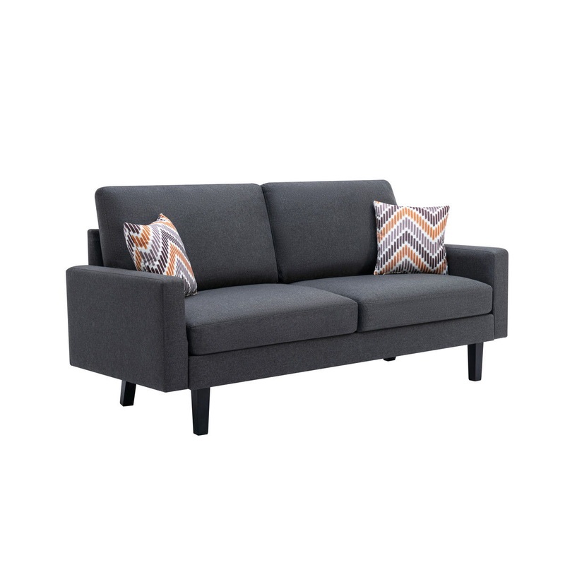 Bahamas – Sofa With 2 Throw Pillows – Dark Gray