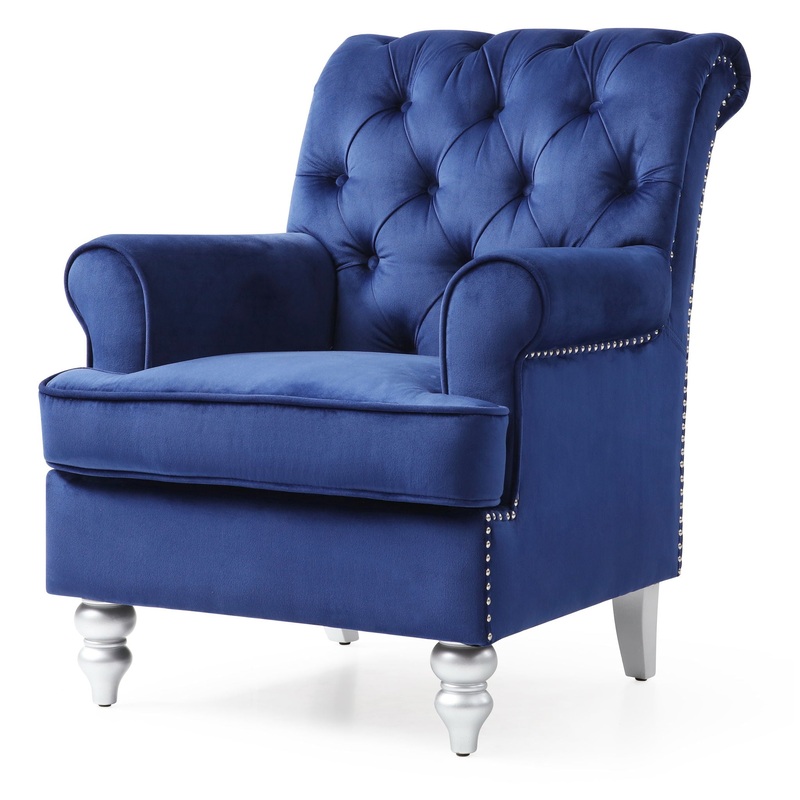 Charming Traditional Armchair – Blue