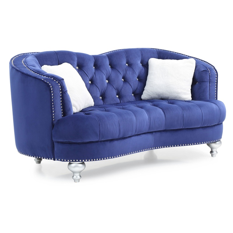 Charming Traditional Loveseat – Blue