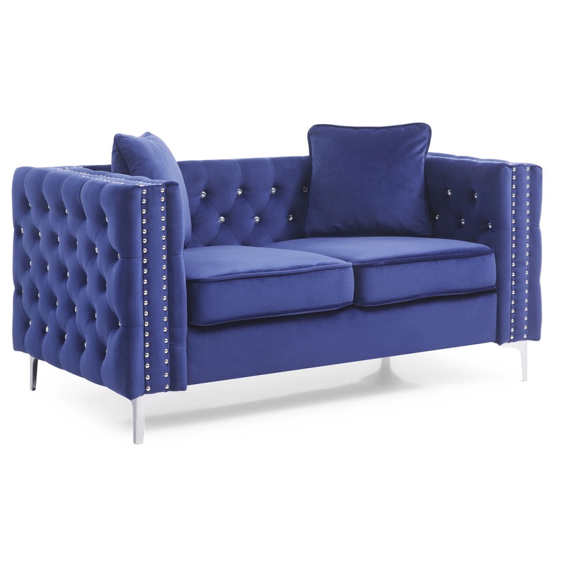 Chic Contemporary Loveseat – Blue