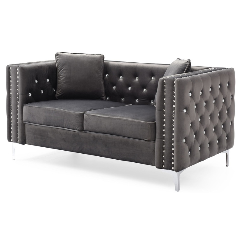 Chic Contemporary Loveseat – Gray