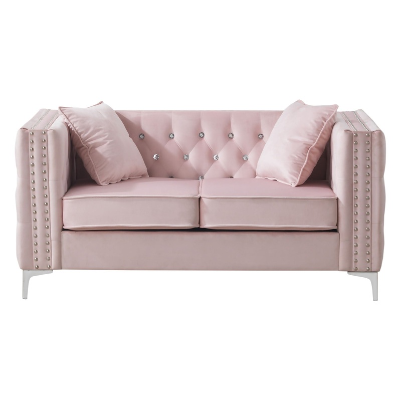 Chic Contemporary Loveseat – Pink