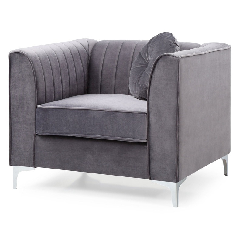Contemporary Sloped Armchair – Gray