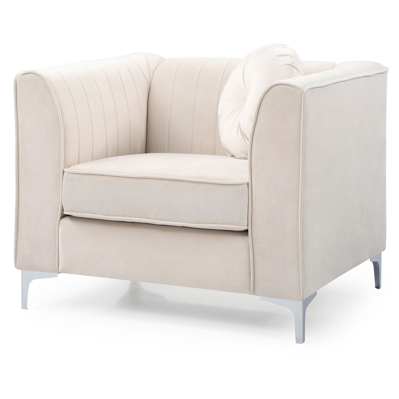 Contemporary Sloped Armchair – Ivory