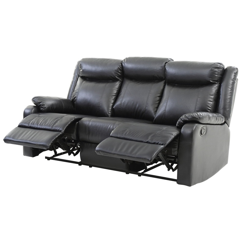 Double Reclining Sofa – Black
