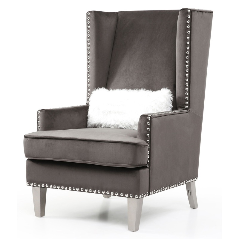 Elegant Traditional Armchair – Dark Gray