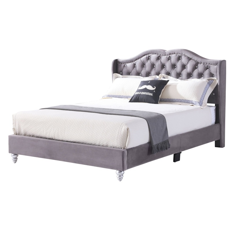Full Transitional Upholstered Bed – Gray