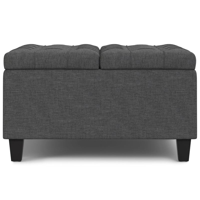 Harrison – Small Square Coffee Table Storage Ottoman – Gray