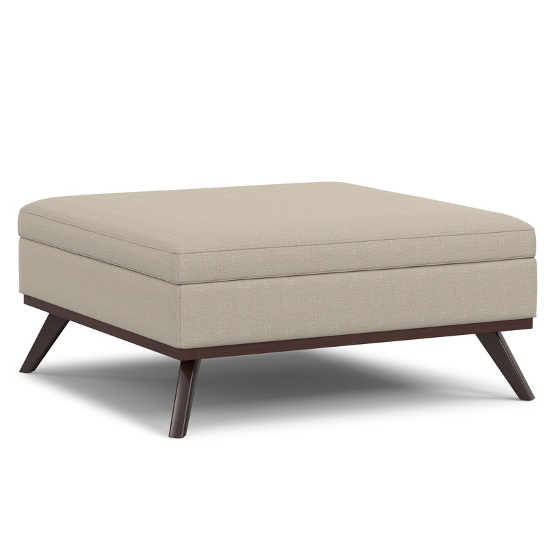 Owen – Extra Large Square Coffee Table Storage Ottoman – Natural
