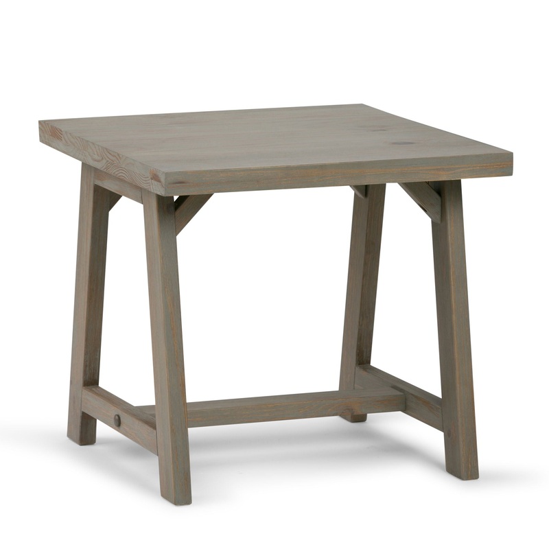 Sawhorse – End Table – Distressed Gray