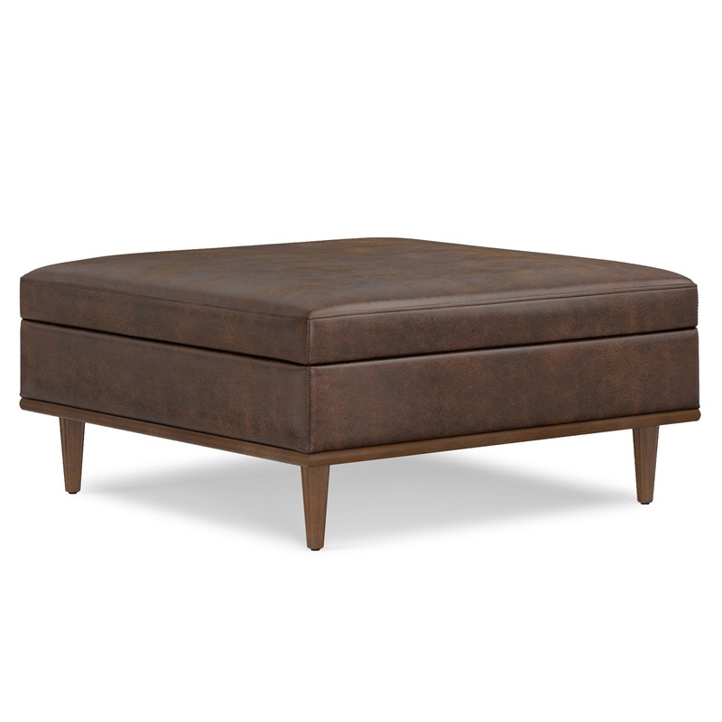 Shiloh – Square Storage Ottoman – Brown