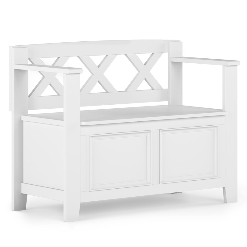 Amherst – Small Entryway Storage Bench – White