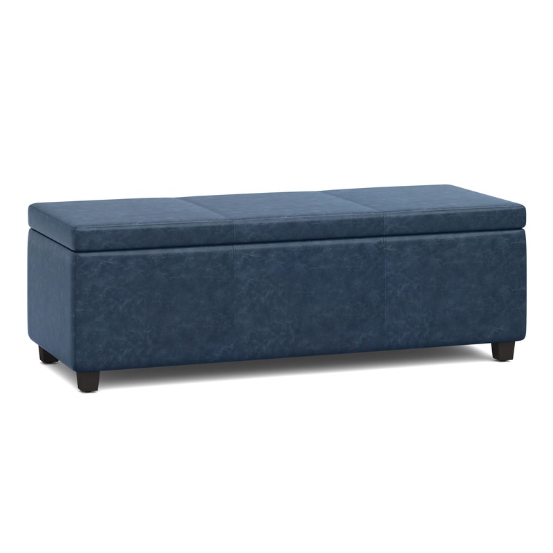 Avalon – Storage Ottoman Bench – Denim Blue