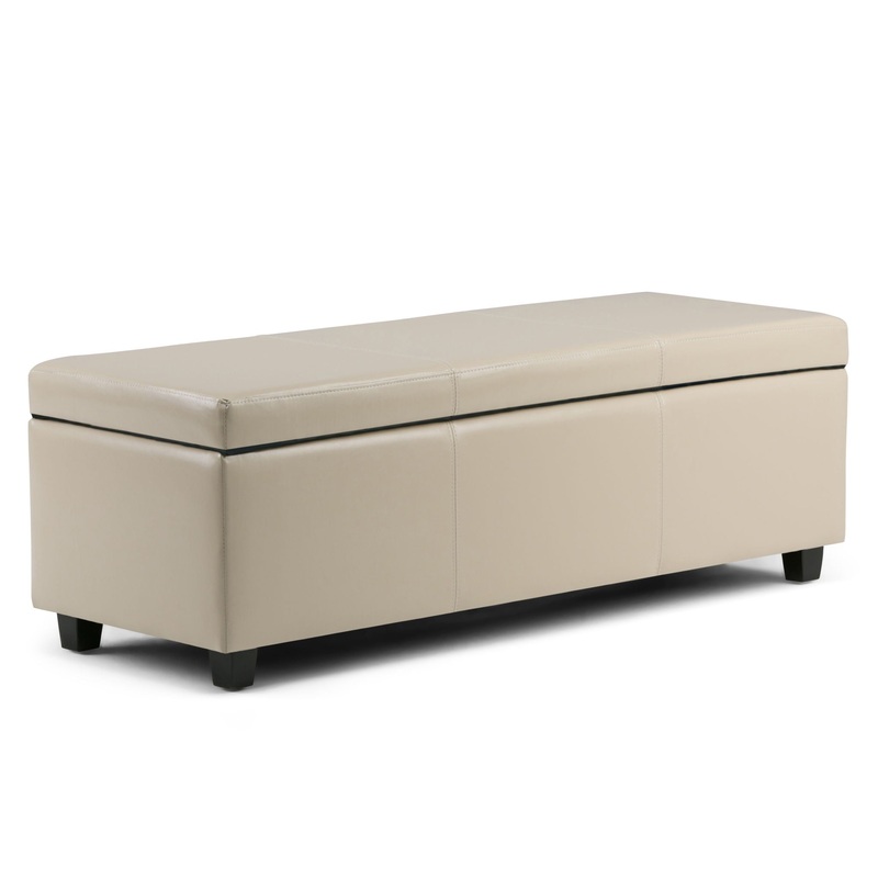 Avalon – Storage Ottoman Bench – Satin Cream