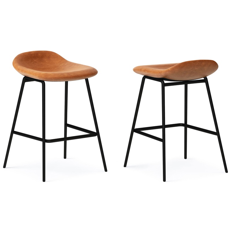 Dafney – Counter Height Stool (Set of 2) – Camel Brown