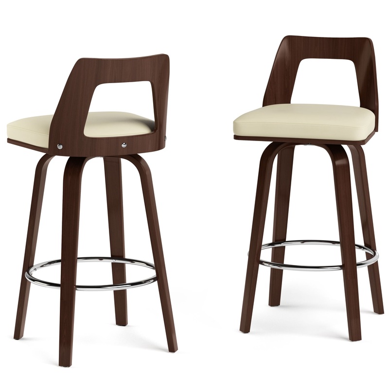 Ellison – Bentwood Swivel Bar Stool (Set of 2) – Cream