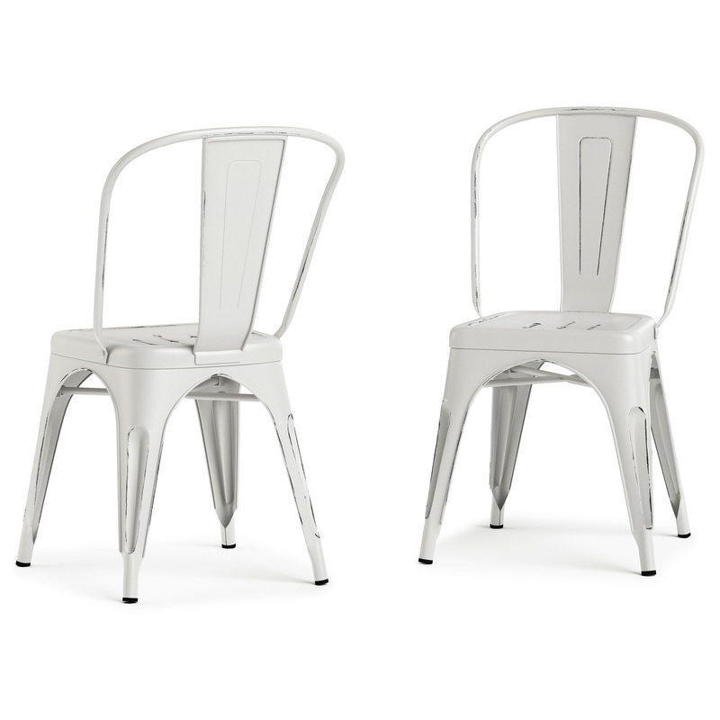 Fletcher – Dining Side Chair (Set of 2) – Distressed White