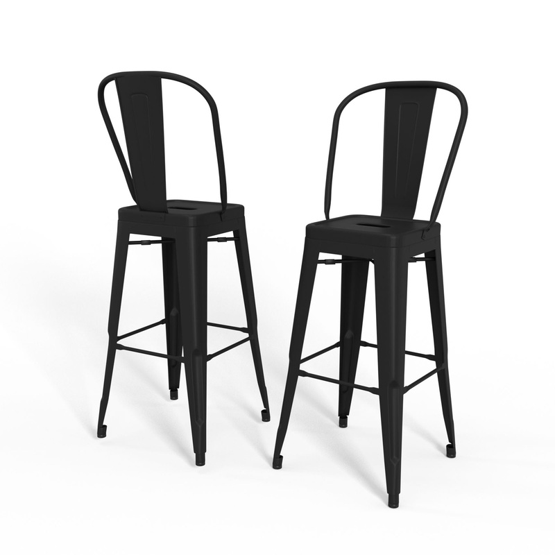 Fletcher – Metal Bar Stool (Set of 2) – Black