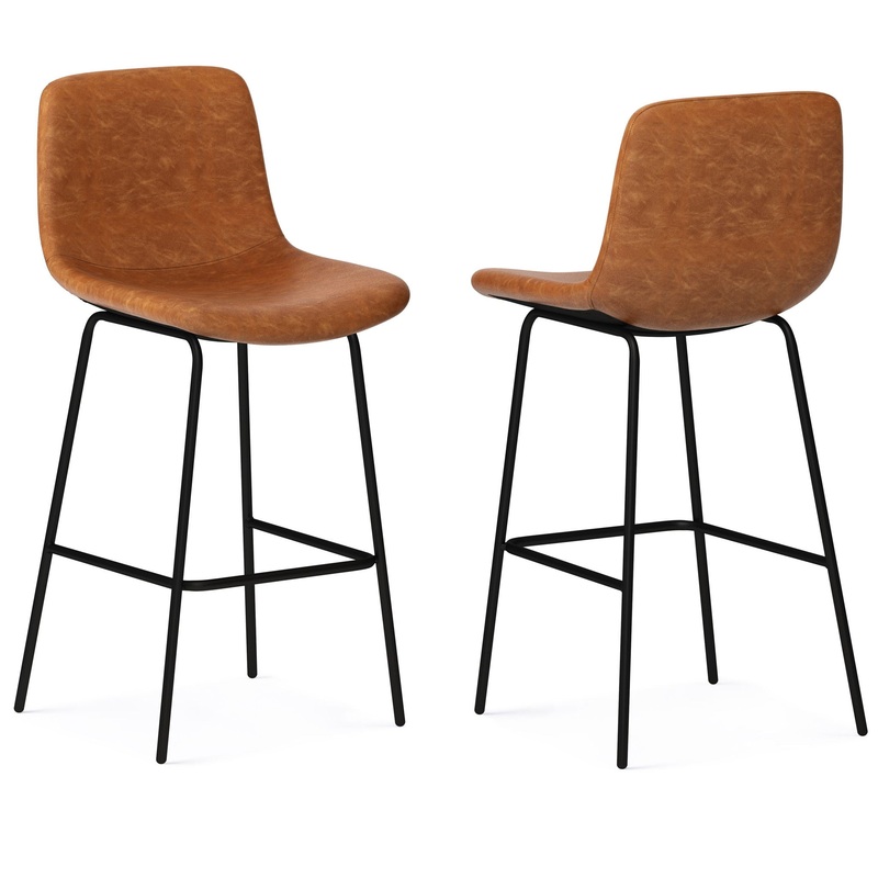 Jolie – Bar Stool (Set of 2) – Camel Brown
