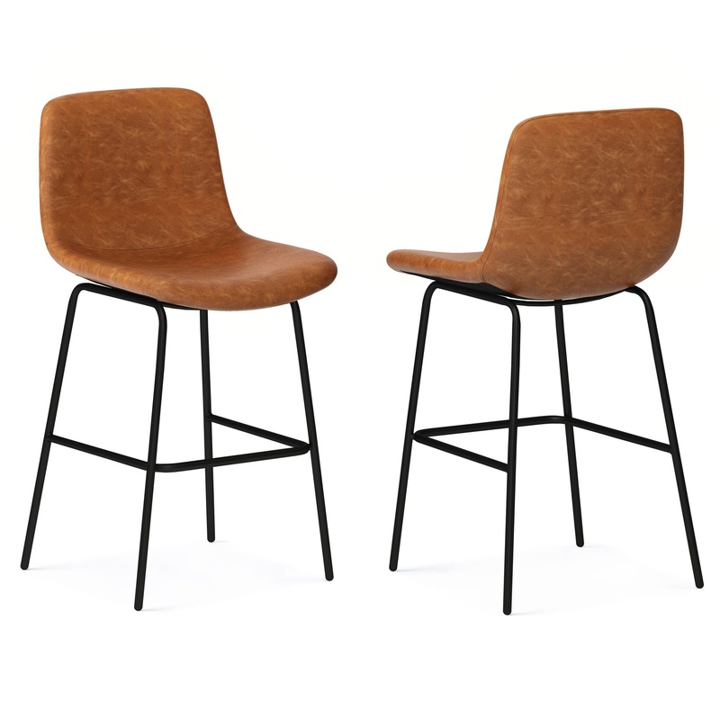 Jolie – Counter Height Stool (Set of 2) – Camel Brown