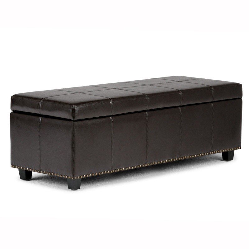 Kingsley – Large Storage Ottoman – Coffee Brown