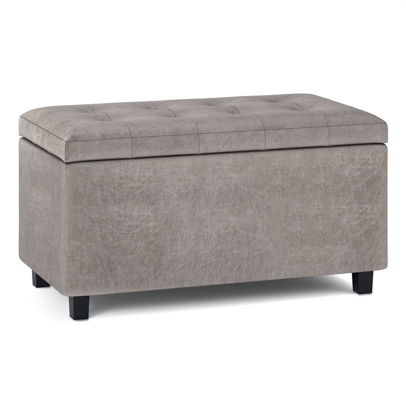 Cosmopolitan – Storage Ottoman – Distressed Gray Taupe