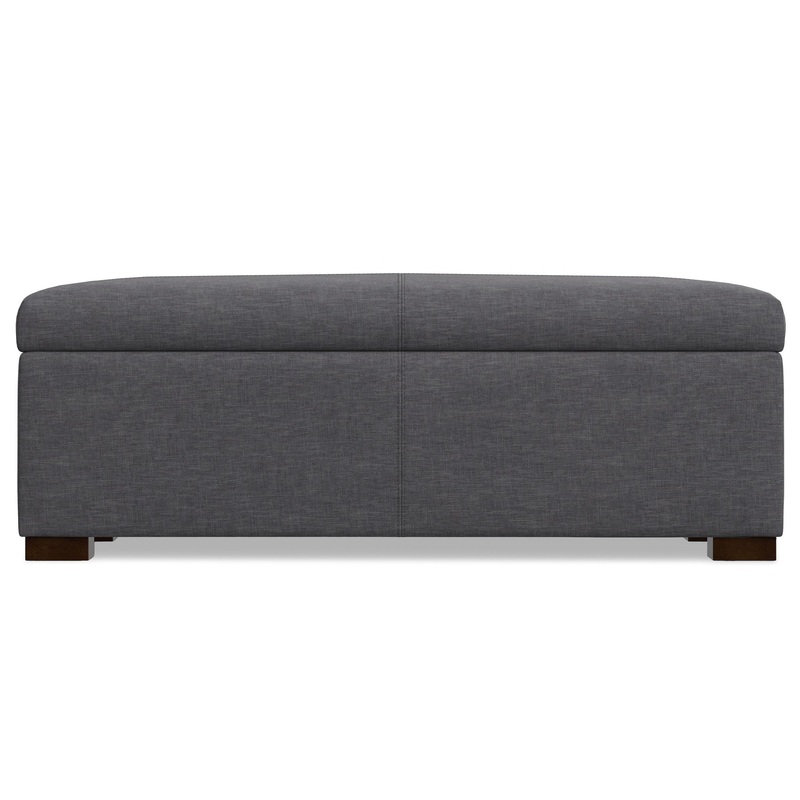 Gabbie – Rectangular Storage Ottoman – Gray