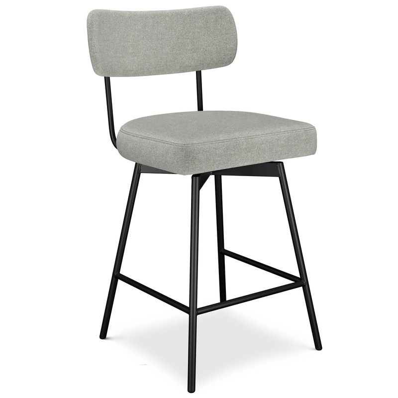 Giselle – Swivel Counter Height Stool (Set of 2) – Light Gray